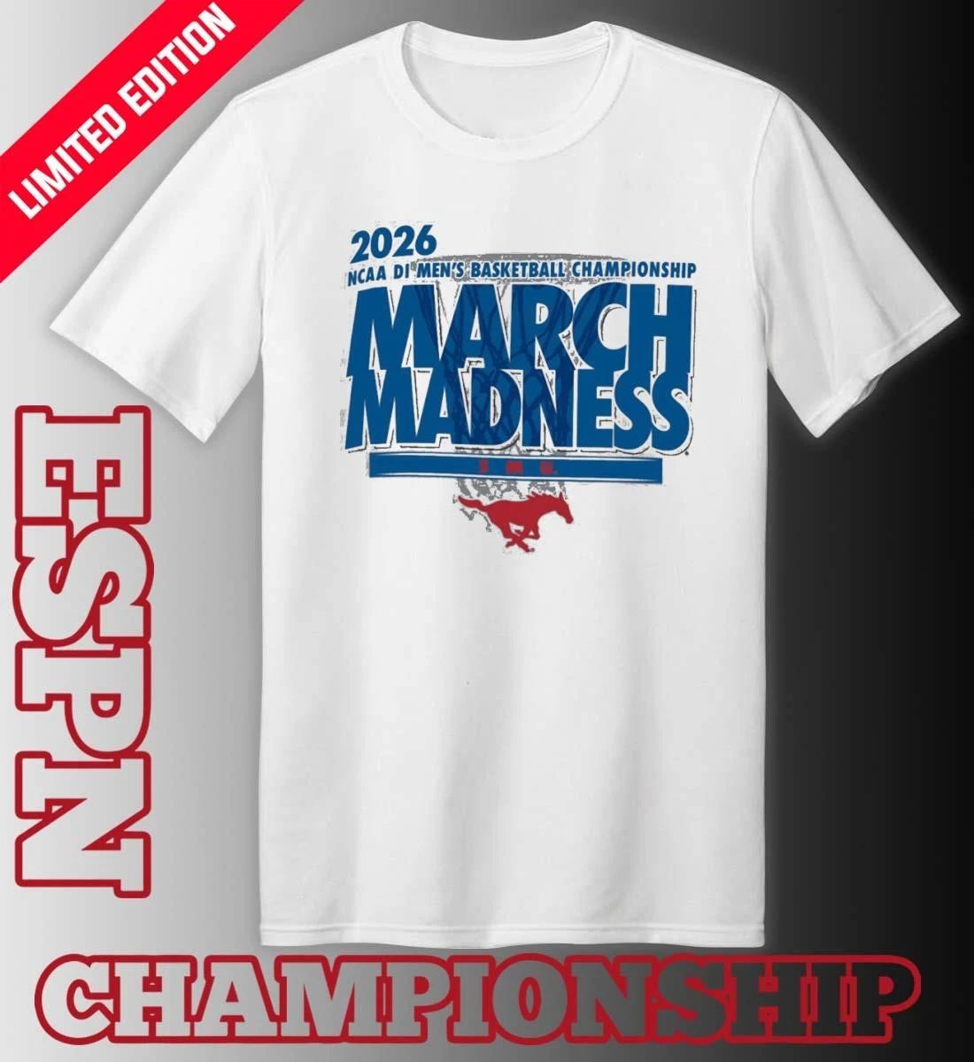 SMU Mustangs 2026 NCAA DI Basketball March Madness – First Four Shirt