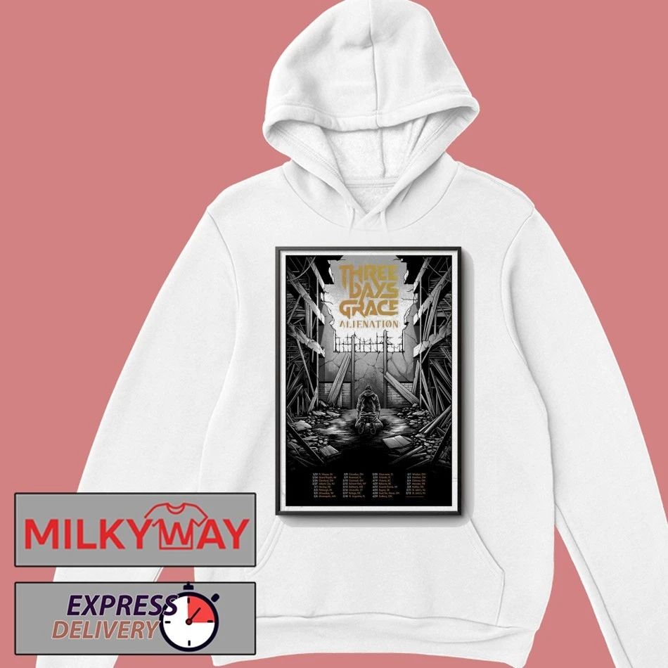 Three Days Grace 2026 Poster Alienation Tour Monochrome shirt