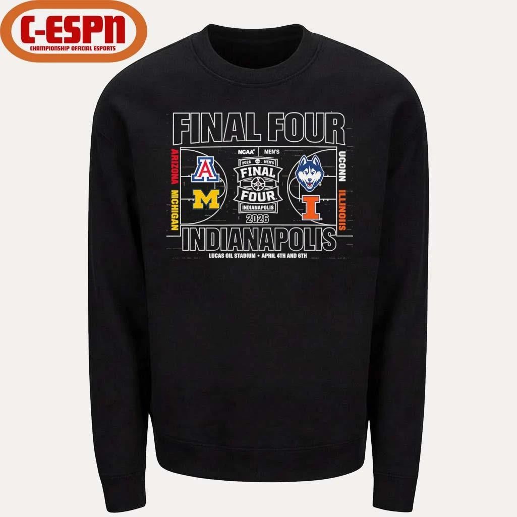 2026 Men’s Basketball Final Four 4-Team Court T-Shirt