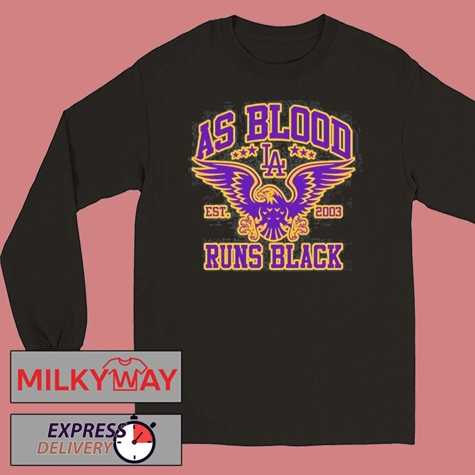 As Blood Runs Black Eagle Crest Purple n Gold T-Shirt