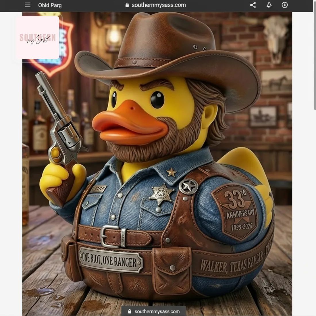 Walker Texas Ranger 33rd Anniversary Collectible Rubber Duck