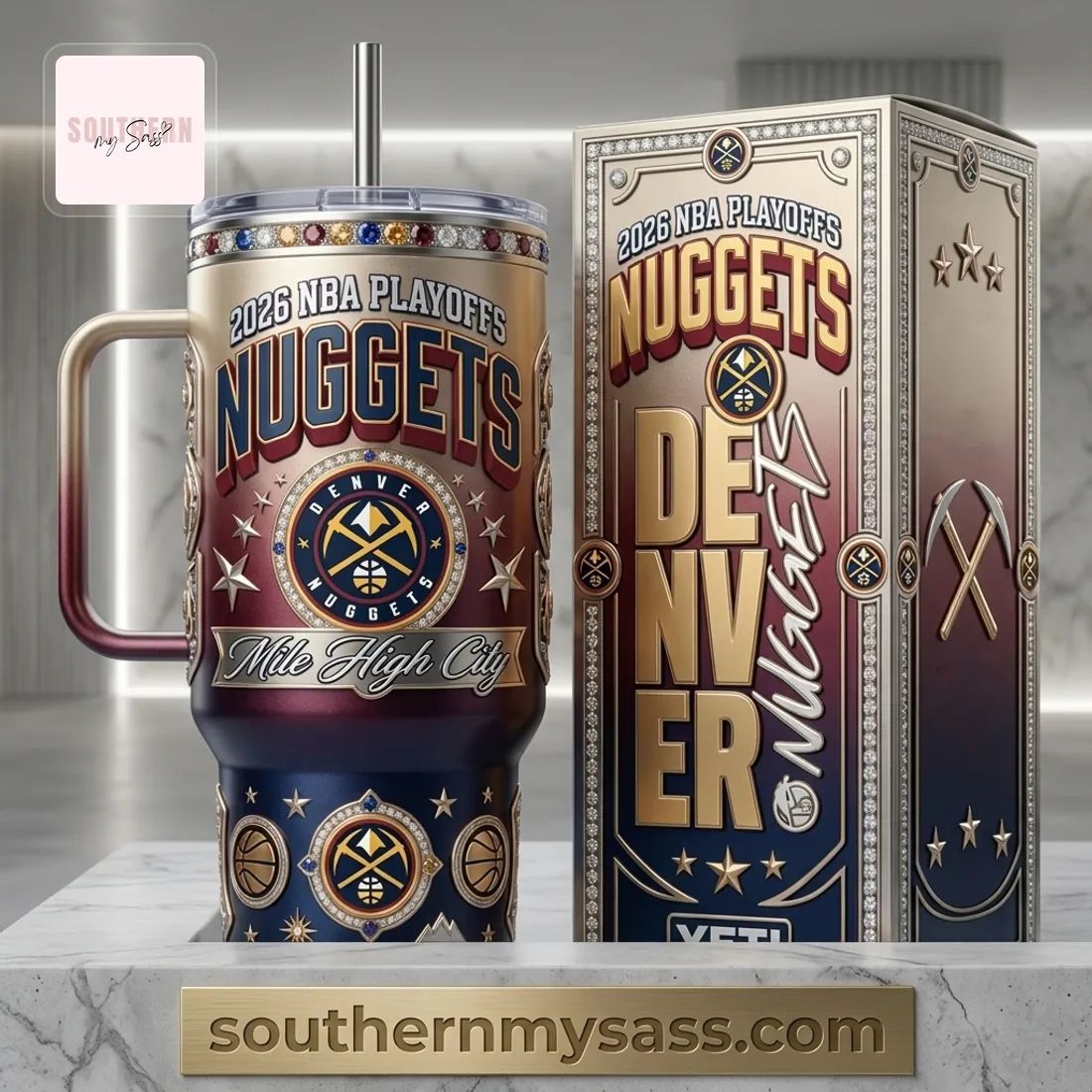 YETI Denver Nuggets 2026 NBA Playoffs 40oz Insulated Tumbler with Handle