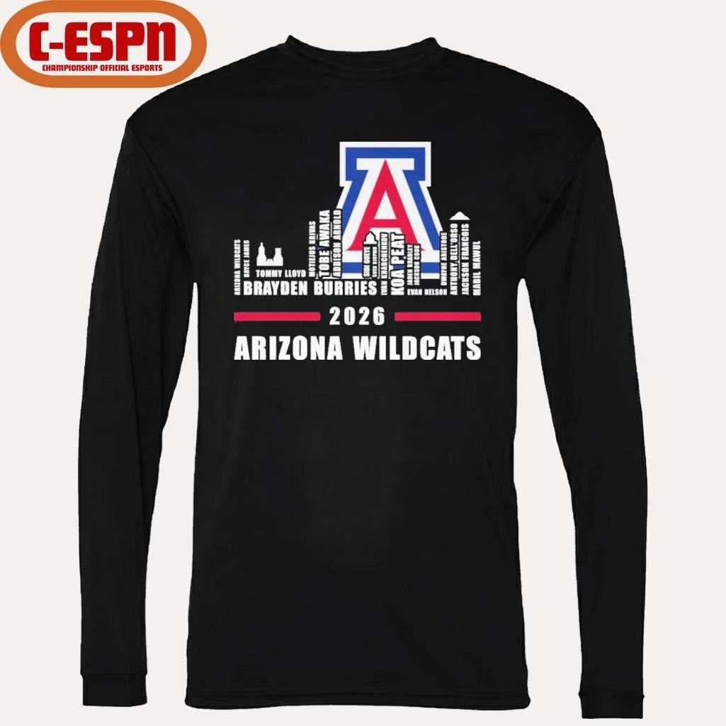 Arizona Basketball Skyline Player Names 2026 Shirt