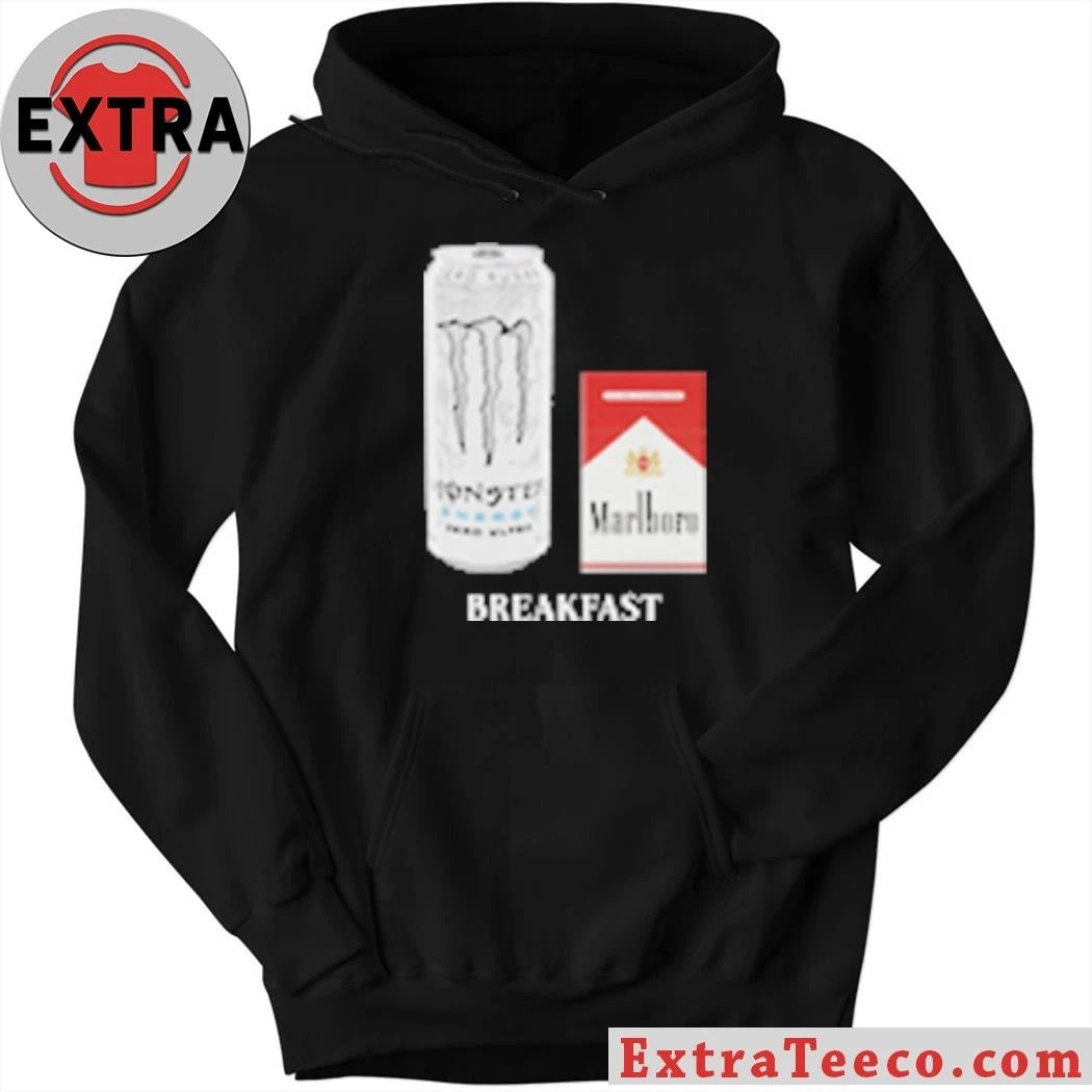 White Monster Marlboro Red Cigarette Breakfast T-Shirt