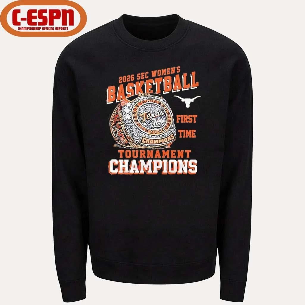 Texas Longhorns First Time SEC Women’s basketball Tournament Champions rings shirt