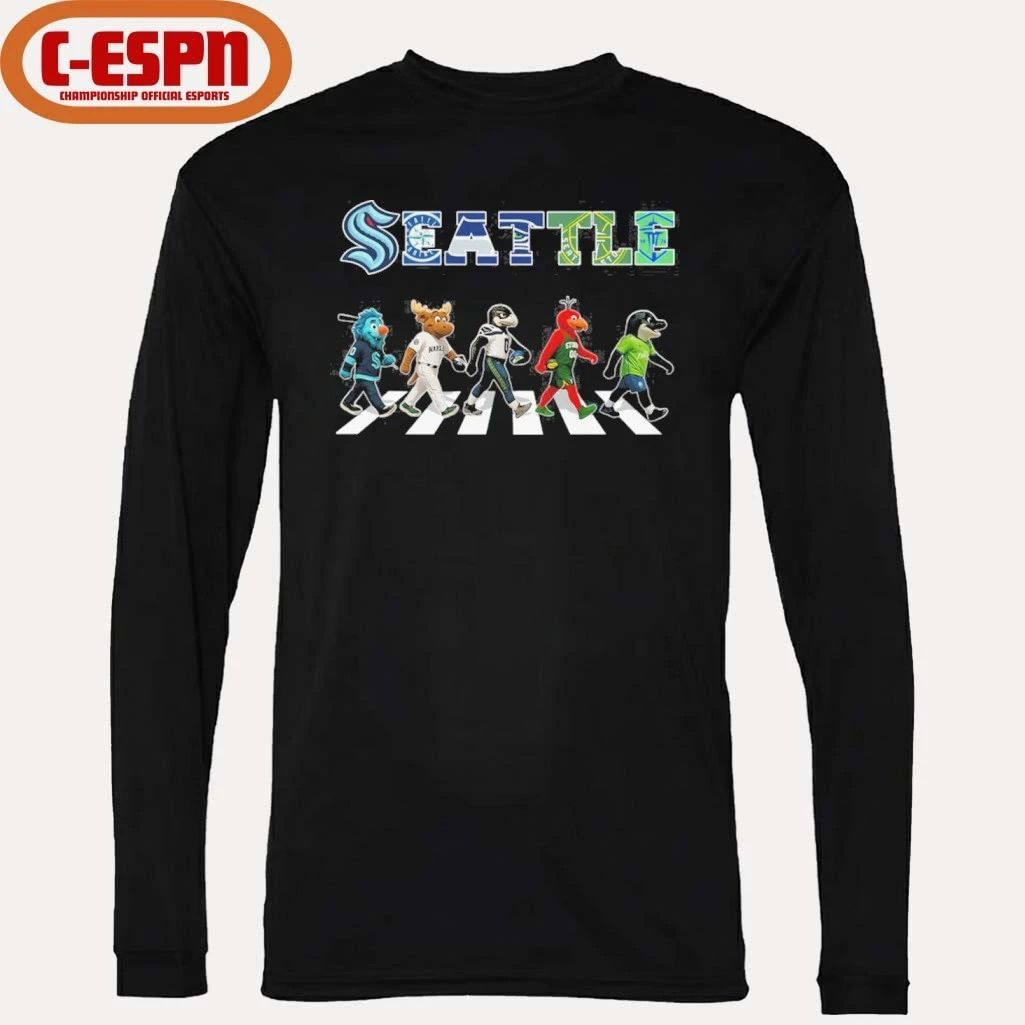 Seattle Sports Teams Mascot Abbey Road Shirt