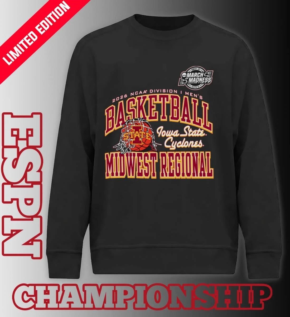 Iowa State Cyclones 2026 NCAA DI Men’s Basketball Sweet 16 – Midwest Regional T-Shirt