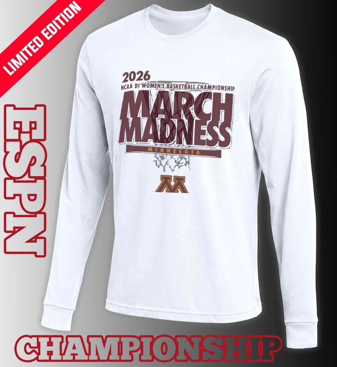Minnesota Women’s Basketball Single Team 2026 NCAA March Madness Shirt