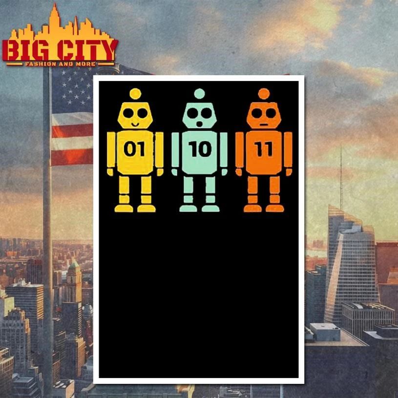 01 10 11 robot graphic shirt