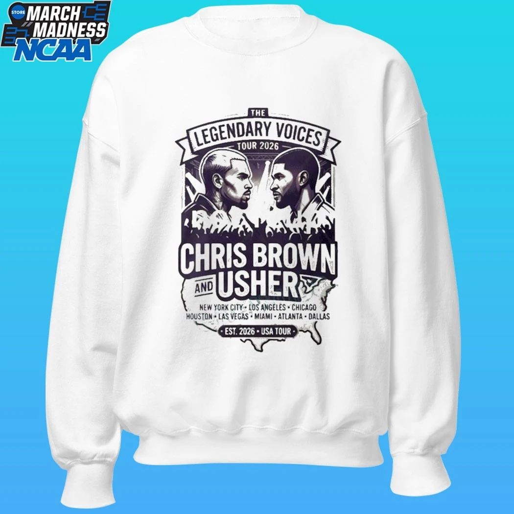 Chris Brown And Usher The Legendary Voices Tour 2026 New York City Los Angeles Chicago Houston Las Vegas Miami Atlanta Dallas Est 2026 Usa Tour Shirt