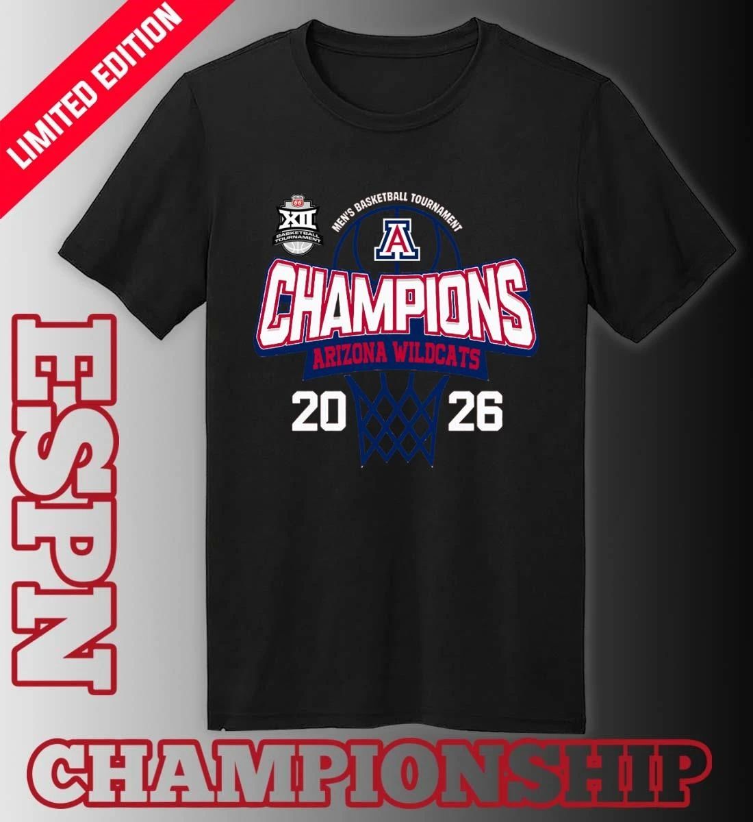 Big 12 Conference Men’s Basketball Tournament 2026 Champions Arizona Wildcats T-Shirt