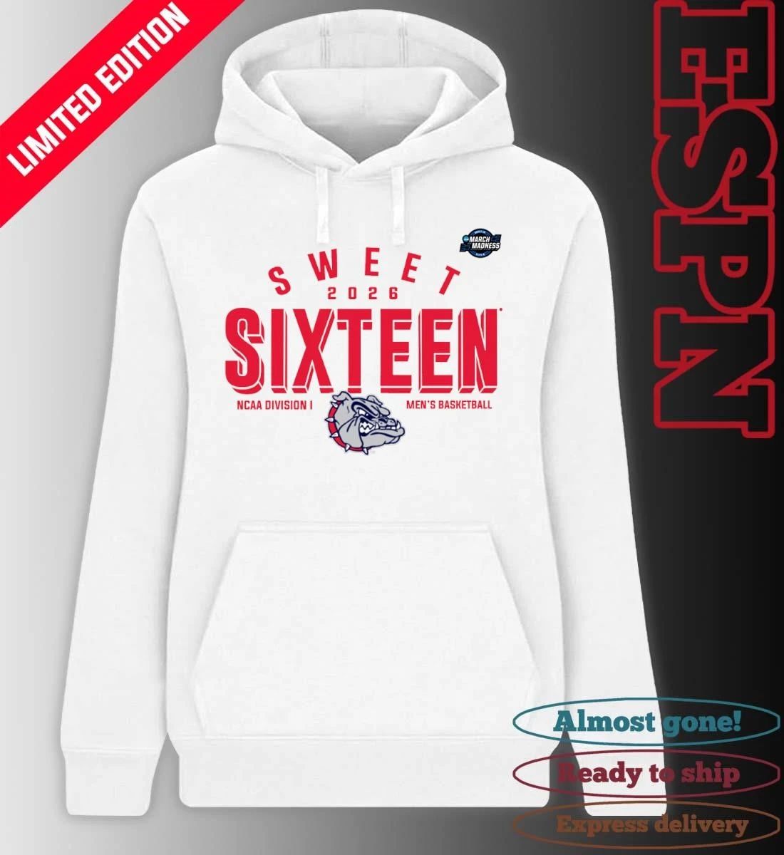 Sweet 16 Gonzaga Bulldogs 2026 NCAA Men’s Basketball T-Shirt