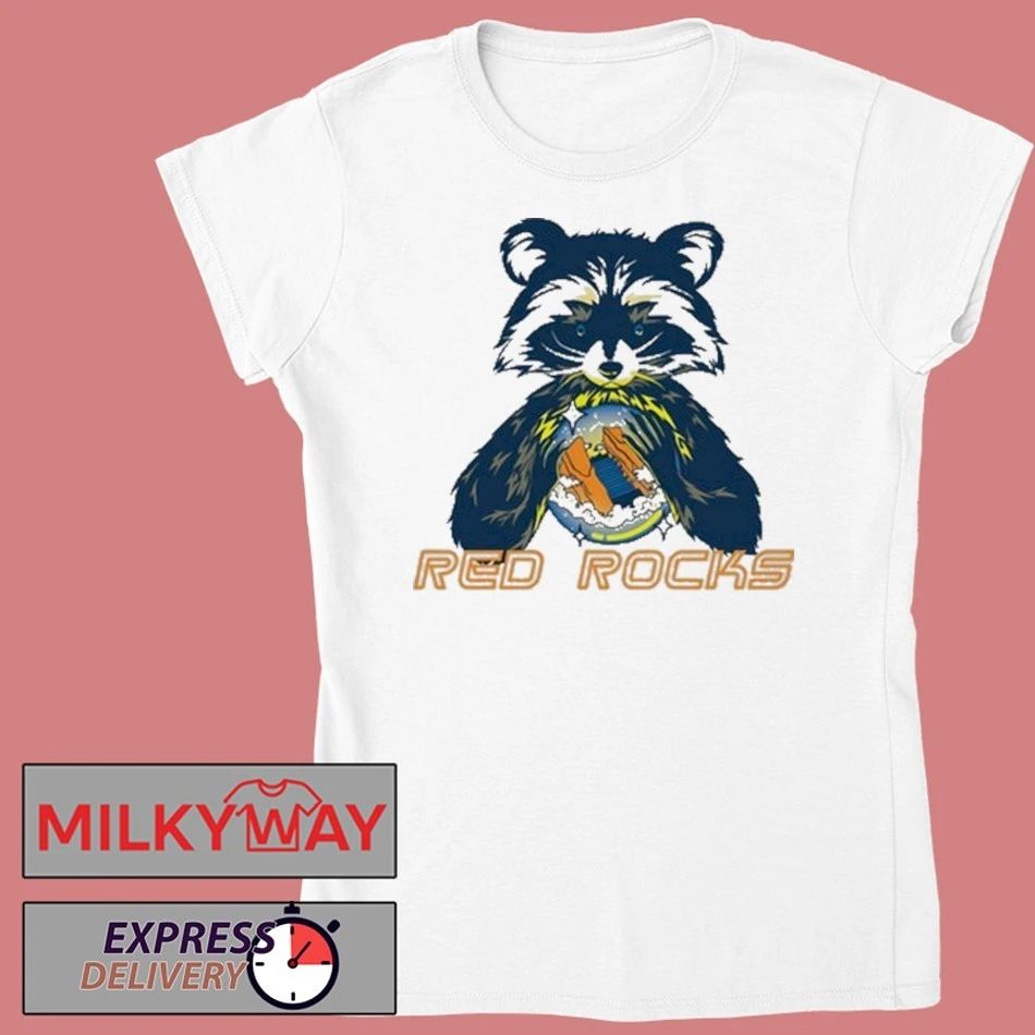 Red Rocks Crystal Ball Raccoon Shirt