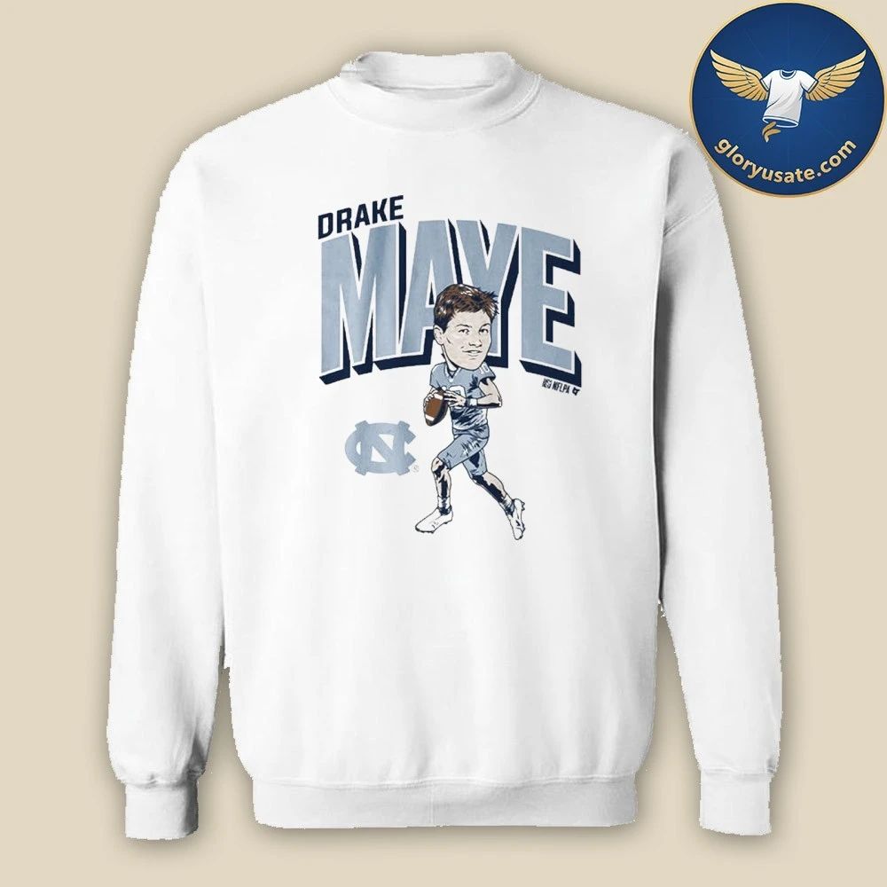 UNC Football Drake Maye Pro Caricature Shirt