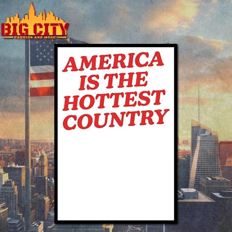 America is the hottest country red text T-shirt