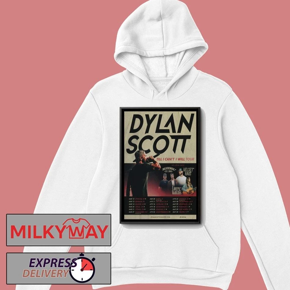 Poster Dylan Scott Till I Can’t I Will 2026 Tour shirt