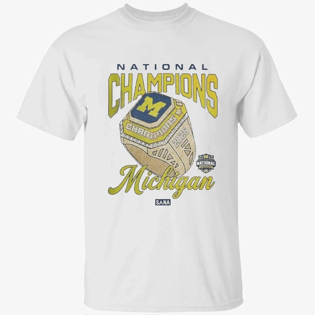 Michigan Wolverines X SANA 2026 NCAA Men’s Basketball National Champions Ring T-Shirt
