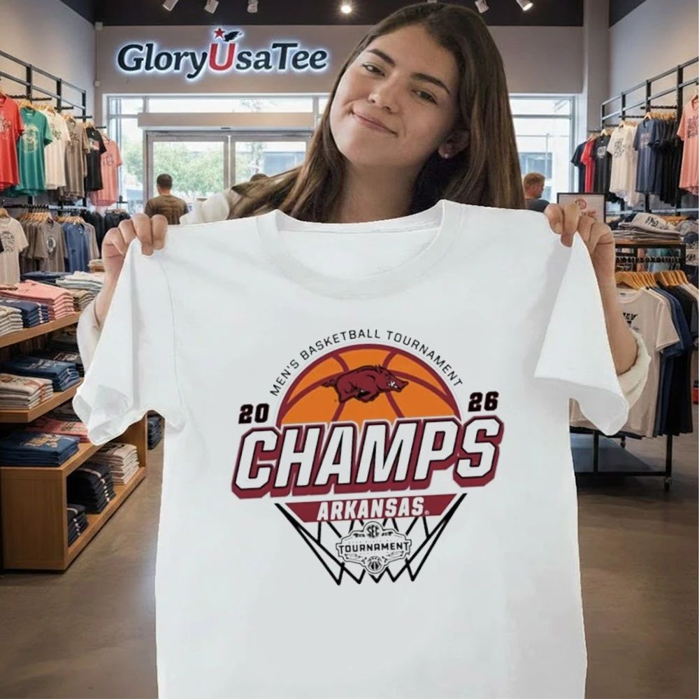 Arkansas Razorbacks White 2026 SEC Men’s Basketball Tournament Champions Shirt