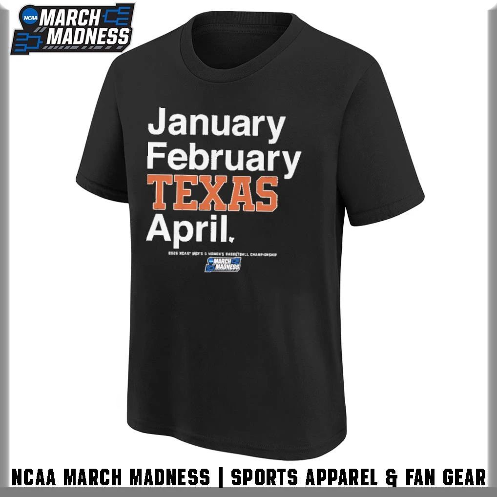Texas Longhorns Men’s and Women’s Basketball 2026 March Madness Month T-Shirt
