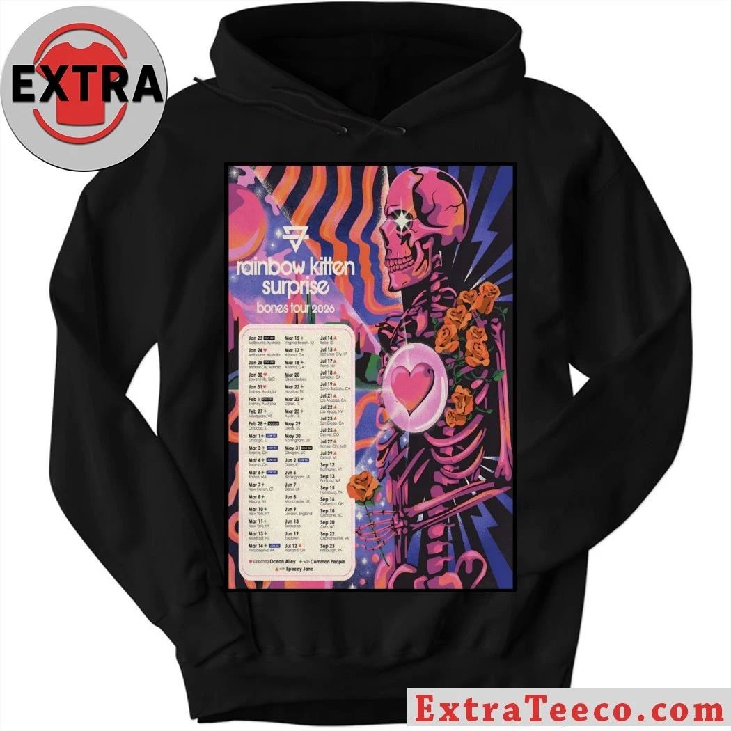 Original Poster Rainbow Kitten Surprise Tour Bones 2026 Shirt