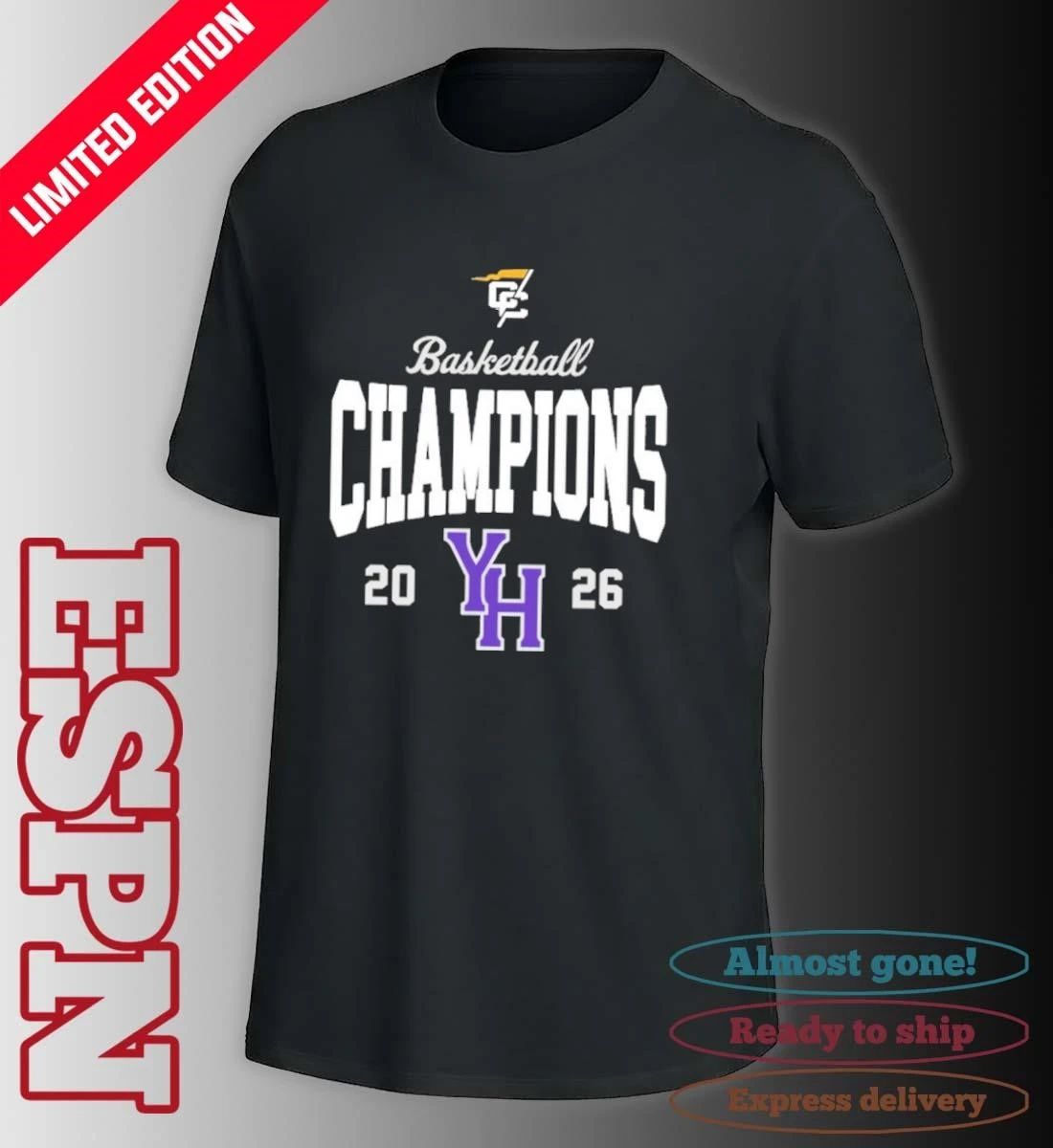 2026 Conference Carolinas Champions Young Harris Men’s Basketball T- Shirt