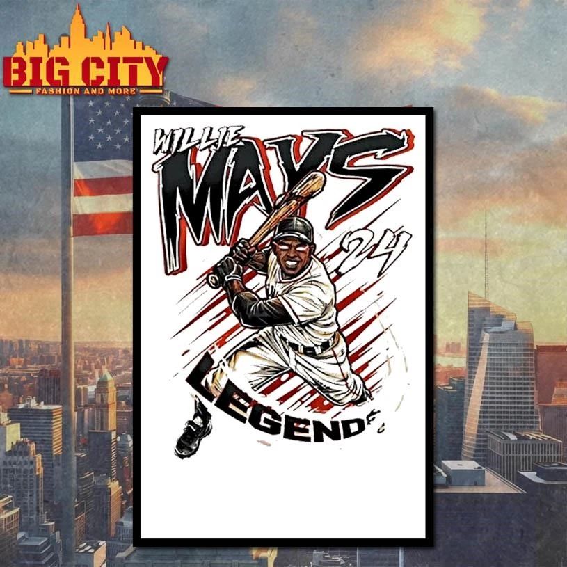 Willie Mays 24 San Francisco Giants Legend Cartoon Shirt
