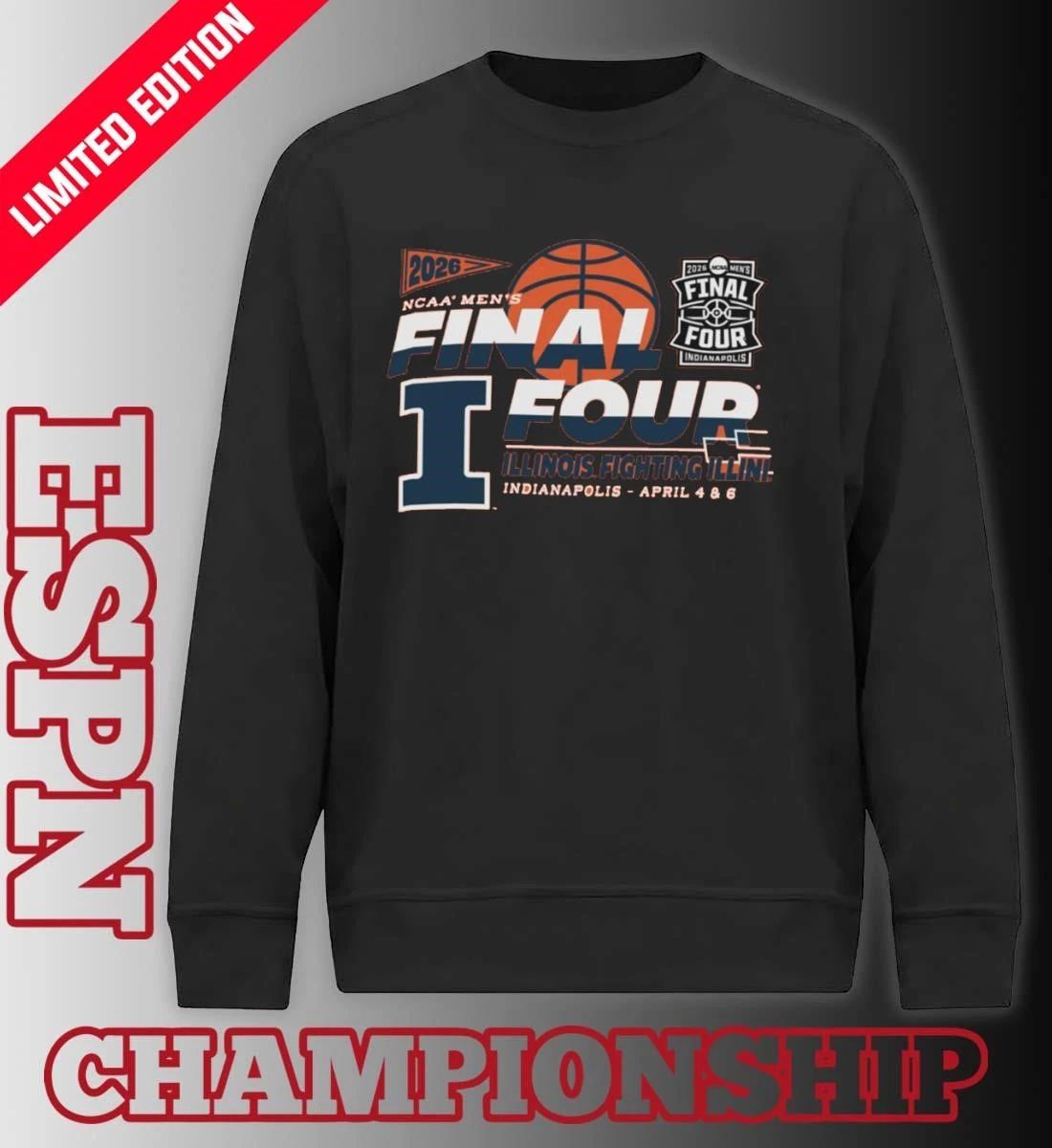 Illinois Fighting Illini Men’s Final Four 2026 Indianapolis April 4 & 6 Shirt