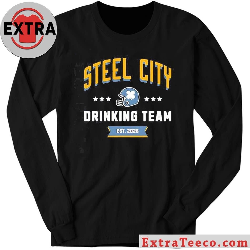 The Steel City Drinking Team t-shirt combines pride in the city of Pittsburgh with a spirit of camaraderie and fun