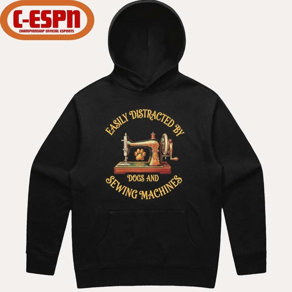Easily Distracted By Dog And Sewing Machines Shirt