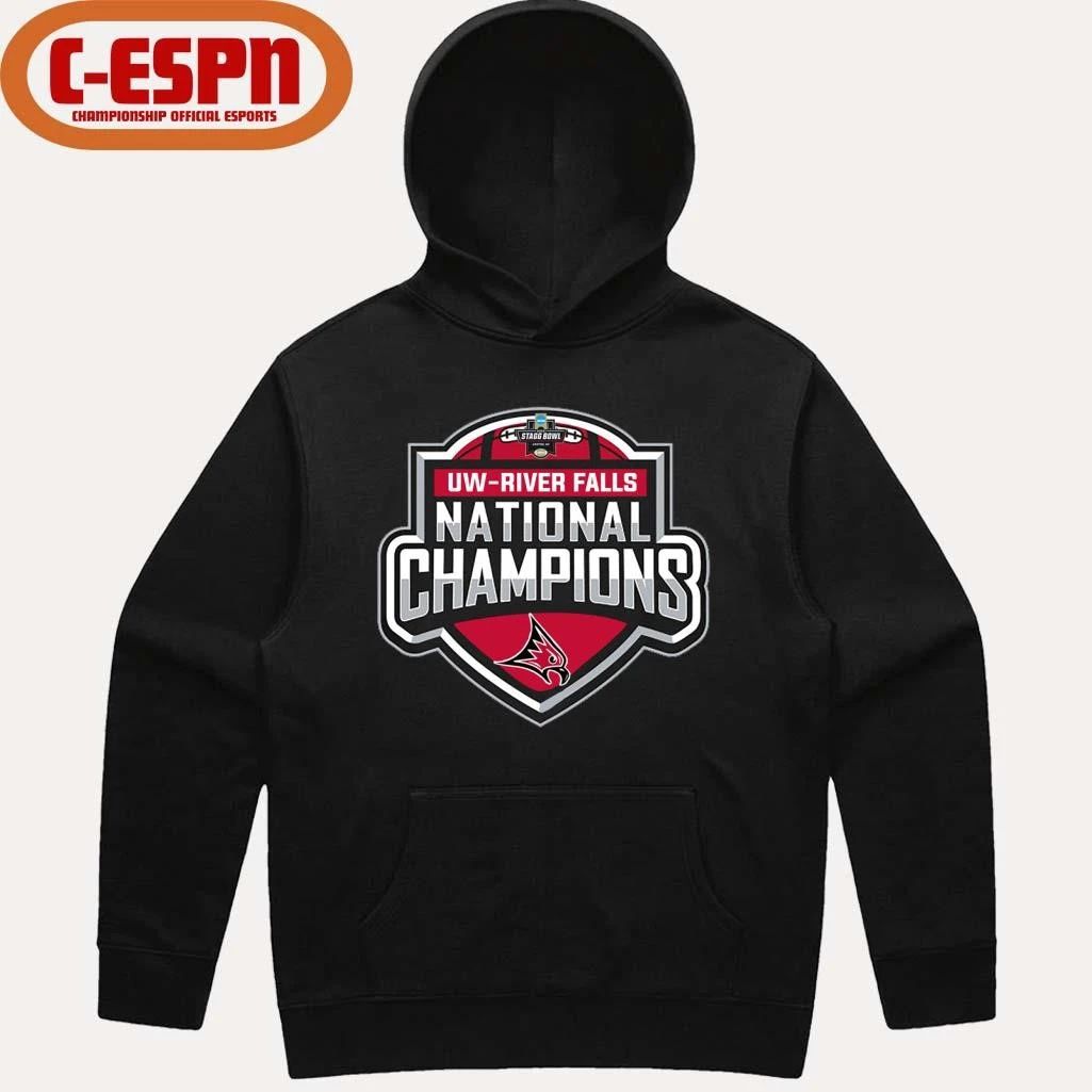 UW-River Falls Falcons 2025-26 DIII Football National Champions Logo T-Shirt