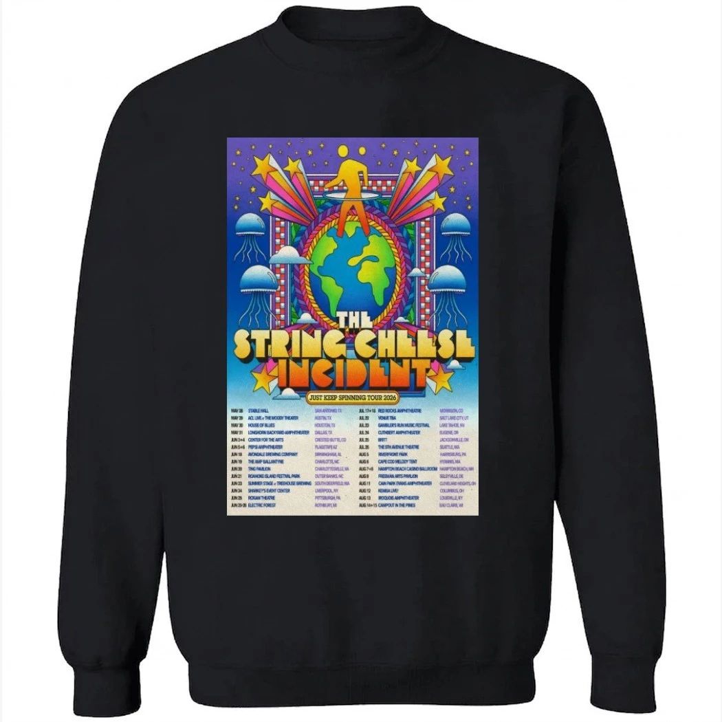 The String Cheese Incident Just Keep Spinning Tour 2026 Poster Shirt
