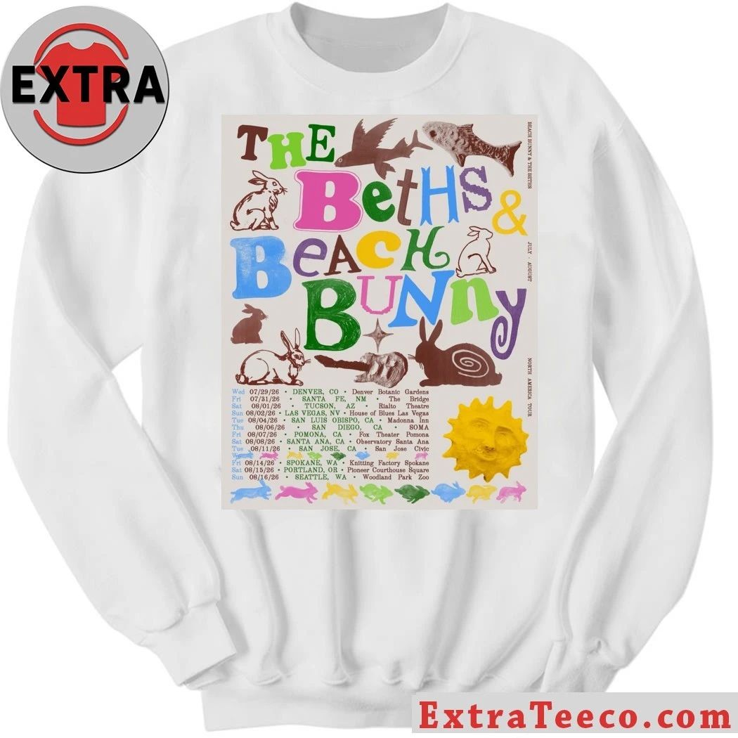 Beach Bunny X The Beths 2026 North America Tour Shirt