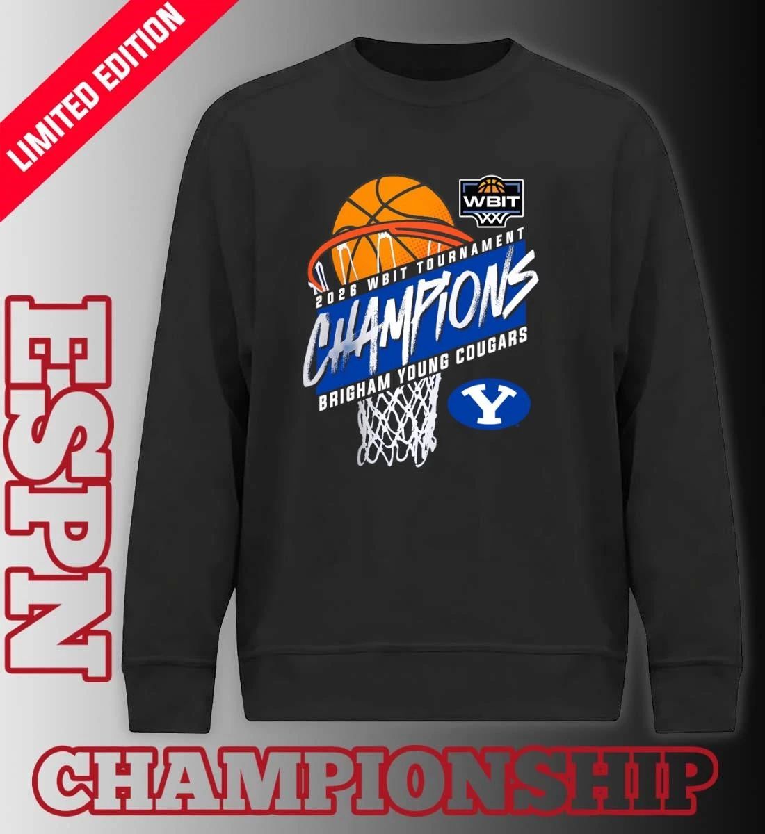 BYU Cougars 2026 WBIT Tournament Champions T-Shirt