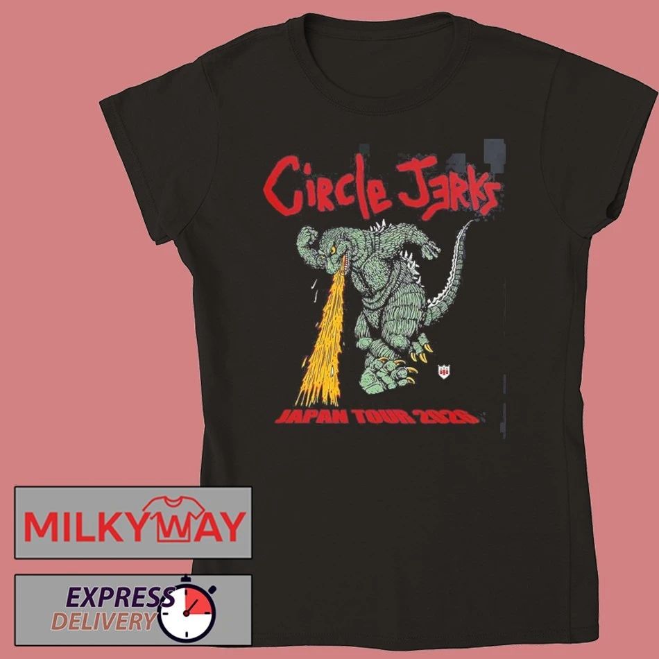 Circle Jerks Japan Tour 2026 Merch Godzilla With Dates Two Sided T-Shirt
