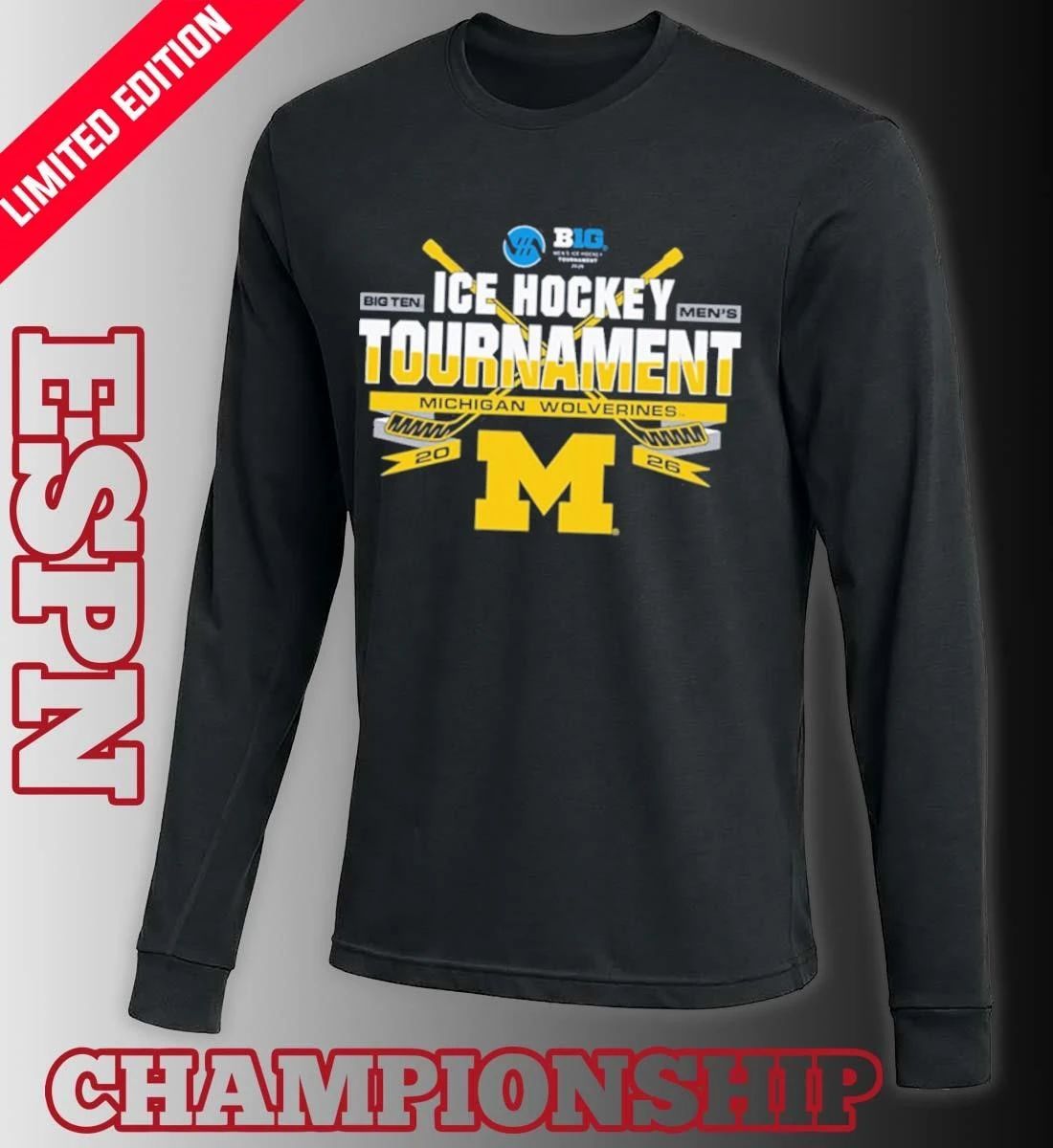 Michigan Wolverines 2026 Big Ten Hockey Championship Participant shirt