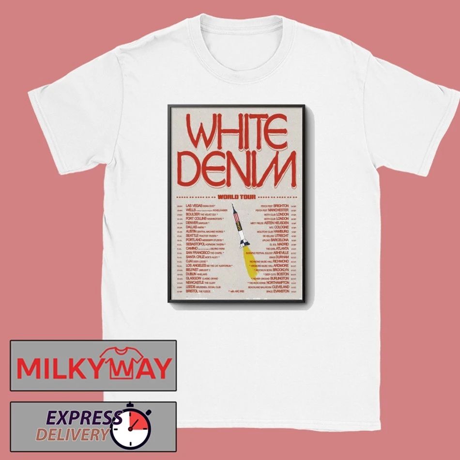 White Denim World Tour 2026 Print shirt