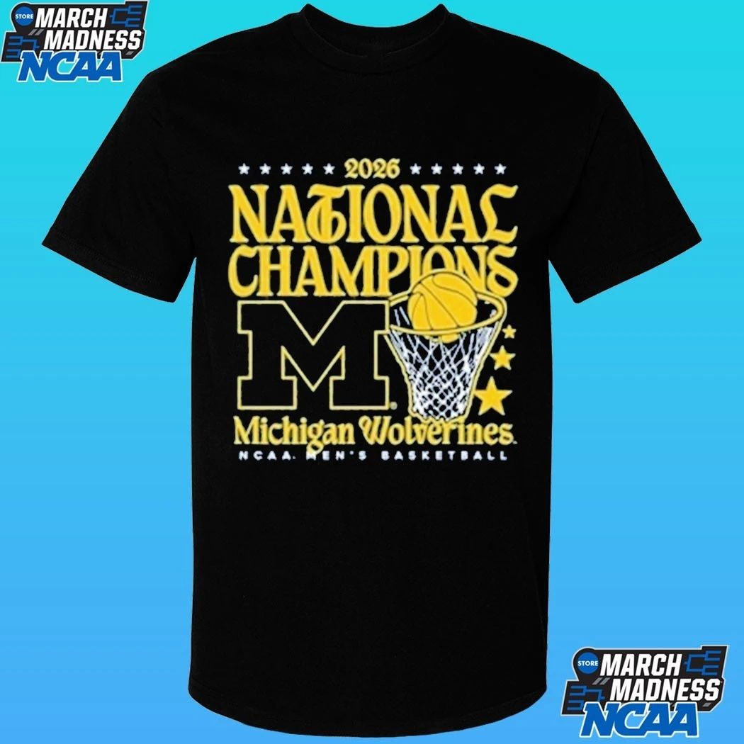 Michigan Wolverines Womens Navy Blue Mbb National Champs 2026 Hoop Shirt