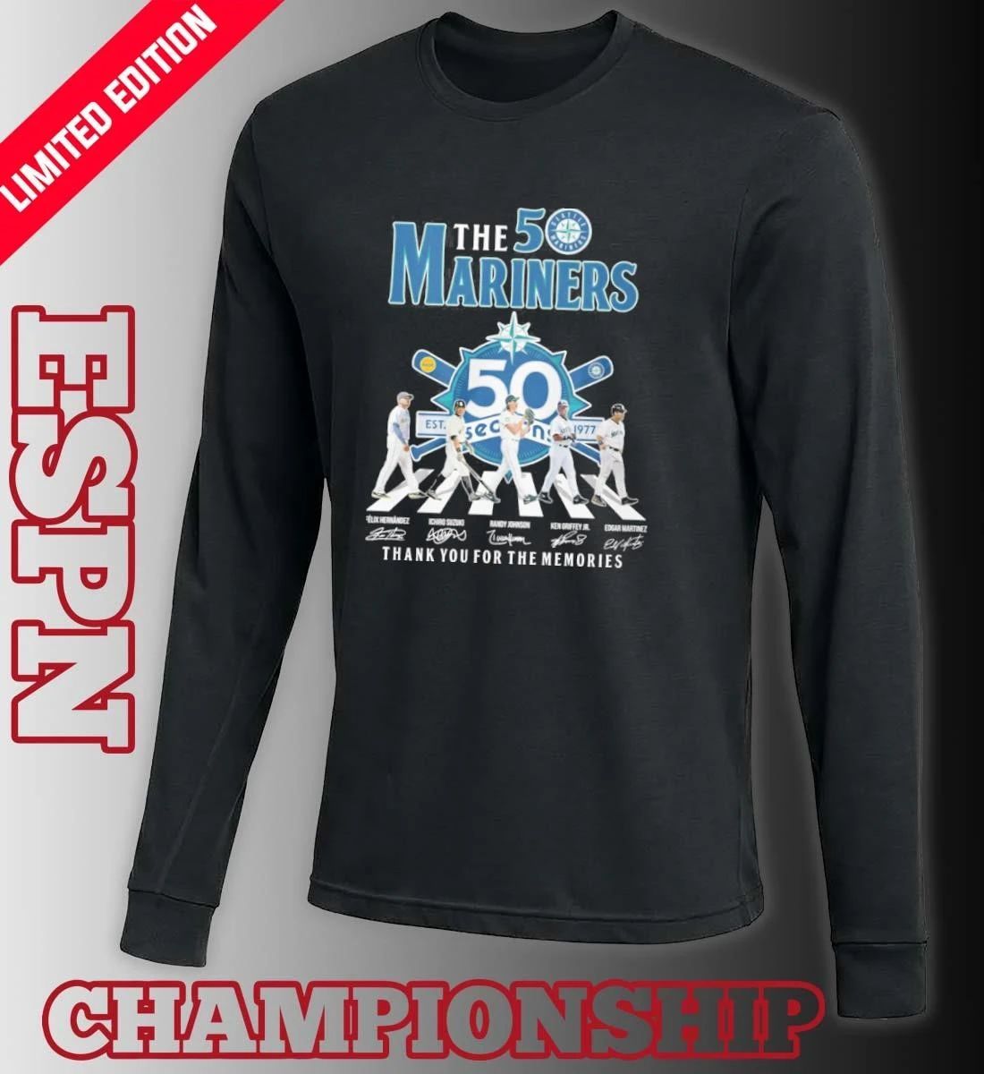 The Mariners Abbey Road 50th Seasons 1977-2026 Shirt