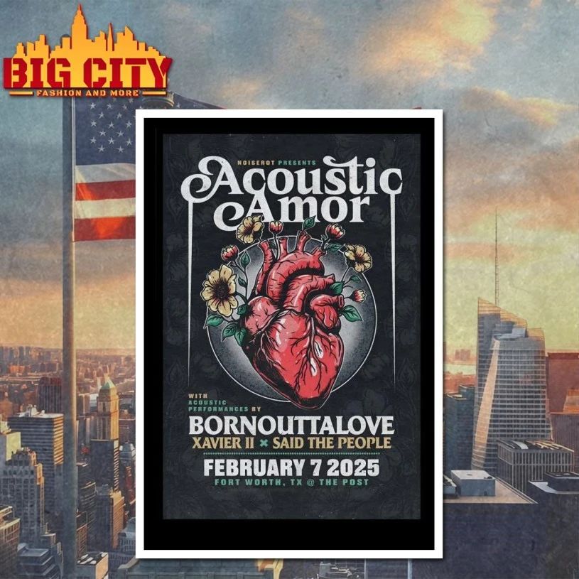 Acoustic Amor Fort Worth TX Feb 7 2026 Poster t-shirt