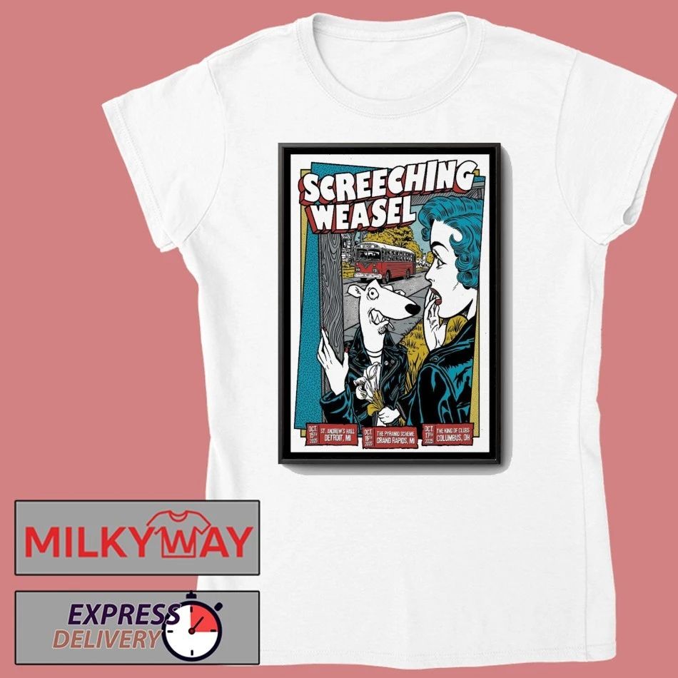Screeching Weasel Oct 15 2025 Detroit MI Poster shirt