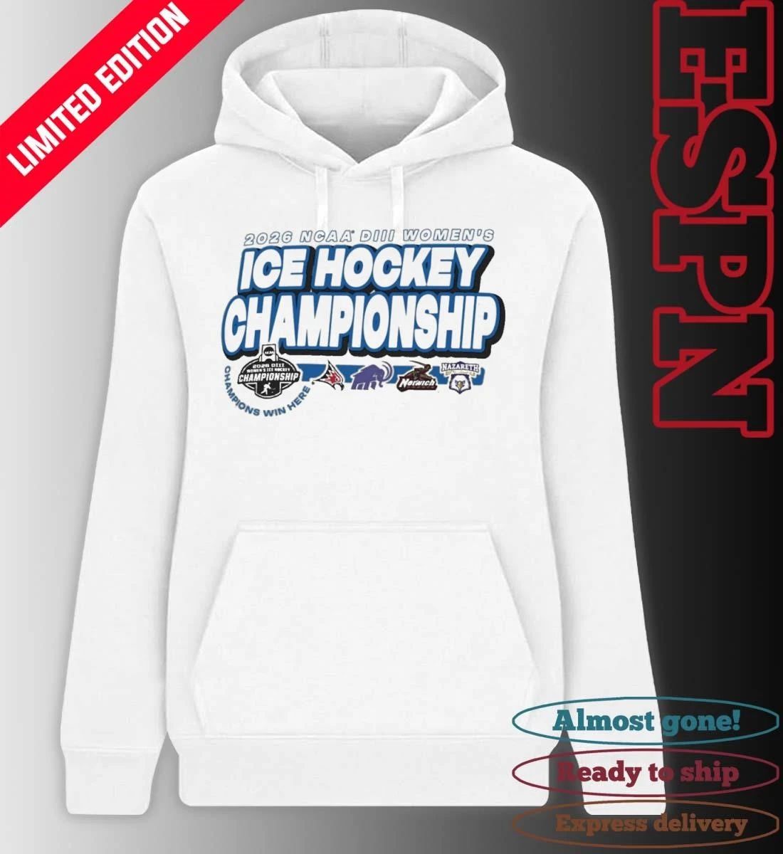 4 Teams 2026 NCAA DIII Women’s Ice Hockey Championship T-Shirt