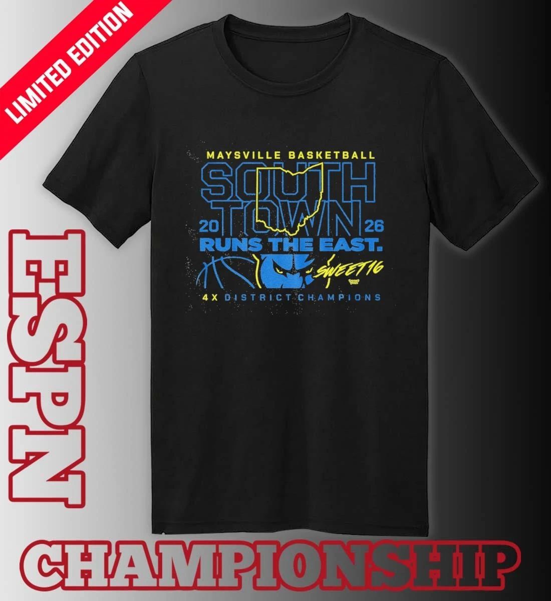 Maysville Basketball 2026 Runs the East 4X District Champions Shirt