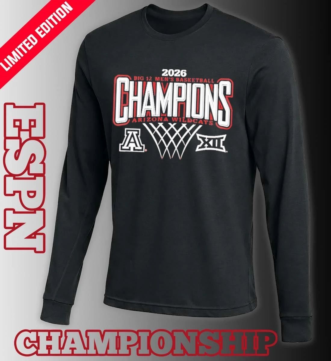Arizona Wildcats Men’s Basketball 2026 Big 12 Regular Season Champions Shirt
