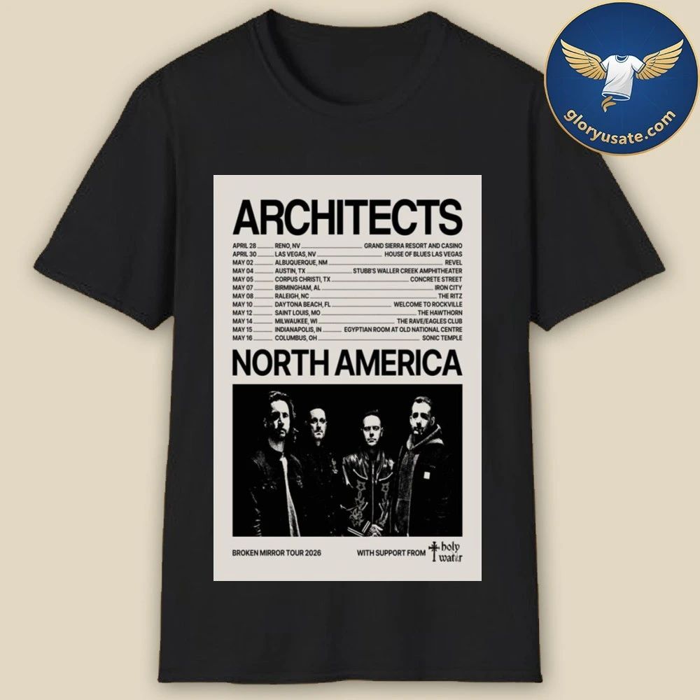 Architects Broken Mirror Tour North America 2026 Poster Shirt