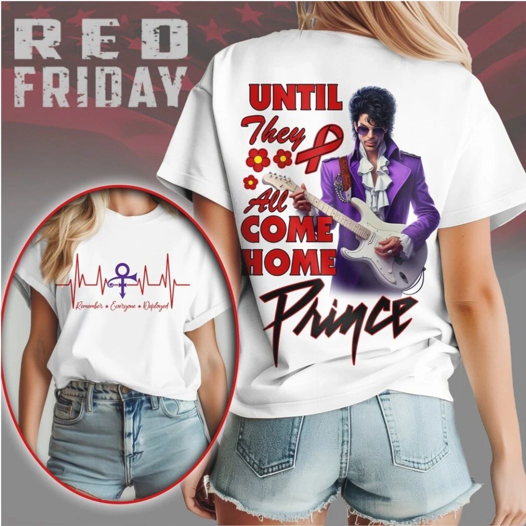 Original Prince RED Friday Musician Tribute Until They All Come Home Shirt