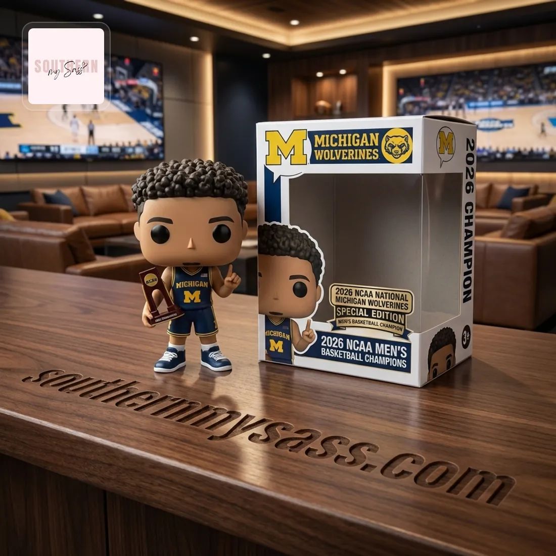 Michigan Wolverines 2026 NCAA Men’s Basketball National Champions Pop Figure Doll
