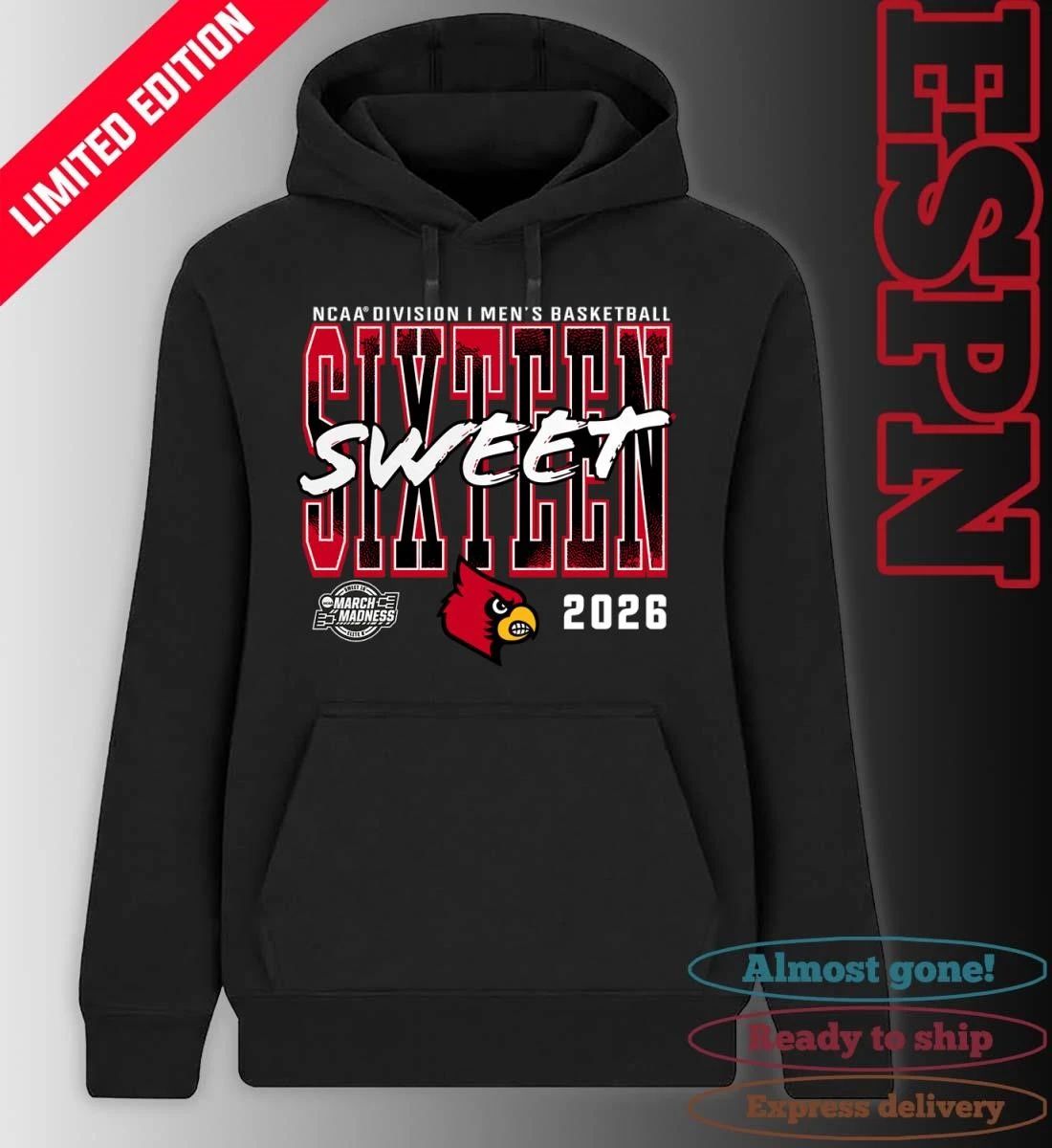 Louisville Cardinals 2026 NCAA Men’s Basketball Tournament March Madness Sweet 16 T-Shirt
