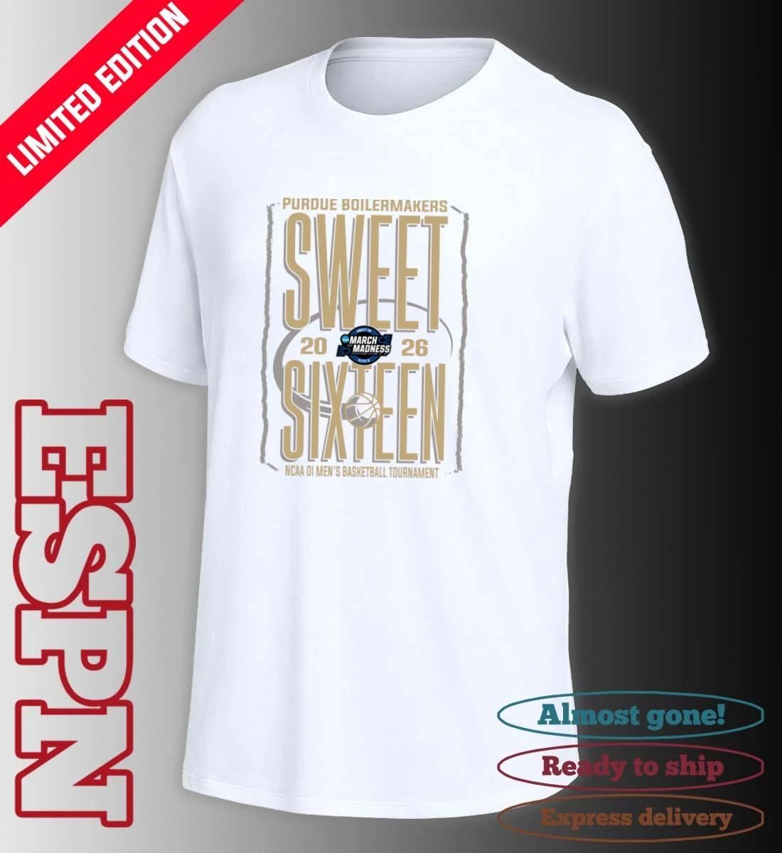 Purdue Boilermakers Sweet Sixteen 2026 NCAA DI Men’s Basketball Tournament T-Shirt