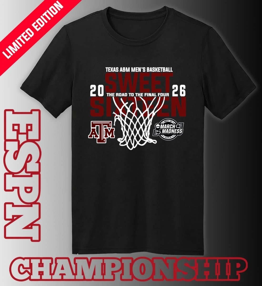 Texas A&M Men’s Basketball 2026 Sweet Sixteen The Road To The Final Four Shirt