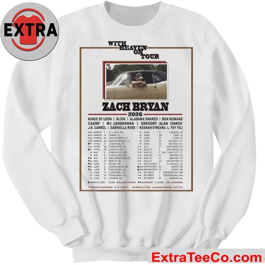 Zach Bryan With Heaven On Tour 2026 Signature Shirt